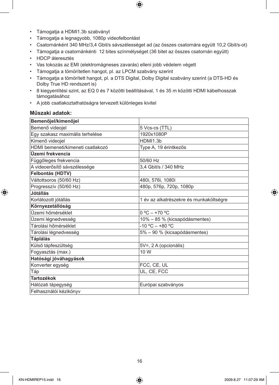 Konig Electronic HDMI repeater 3.4 Gbps User Manual | Page 16 / 30