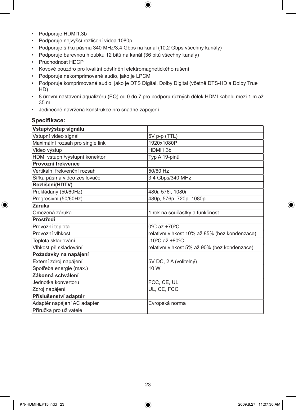 Konig Electronic HDMI repeater 3.4 Gbps User Manual | Page 23 / 30