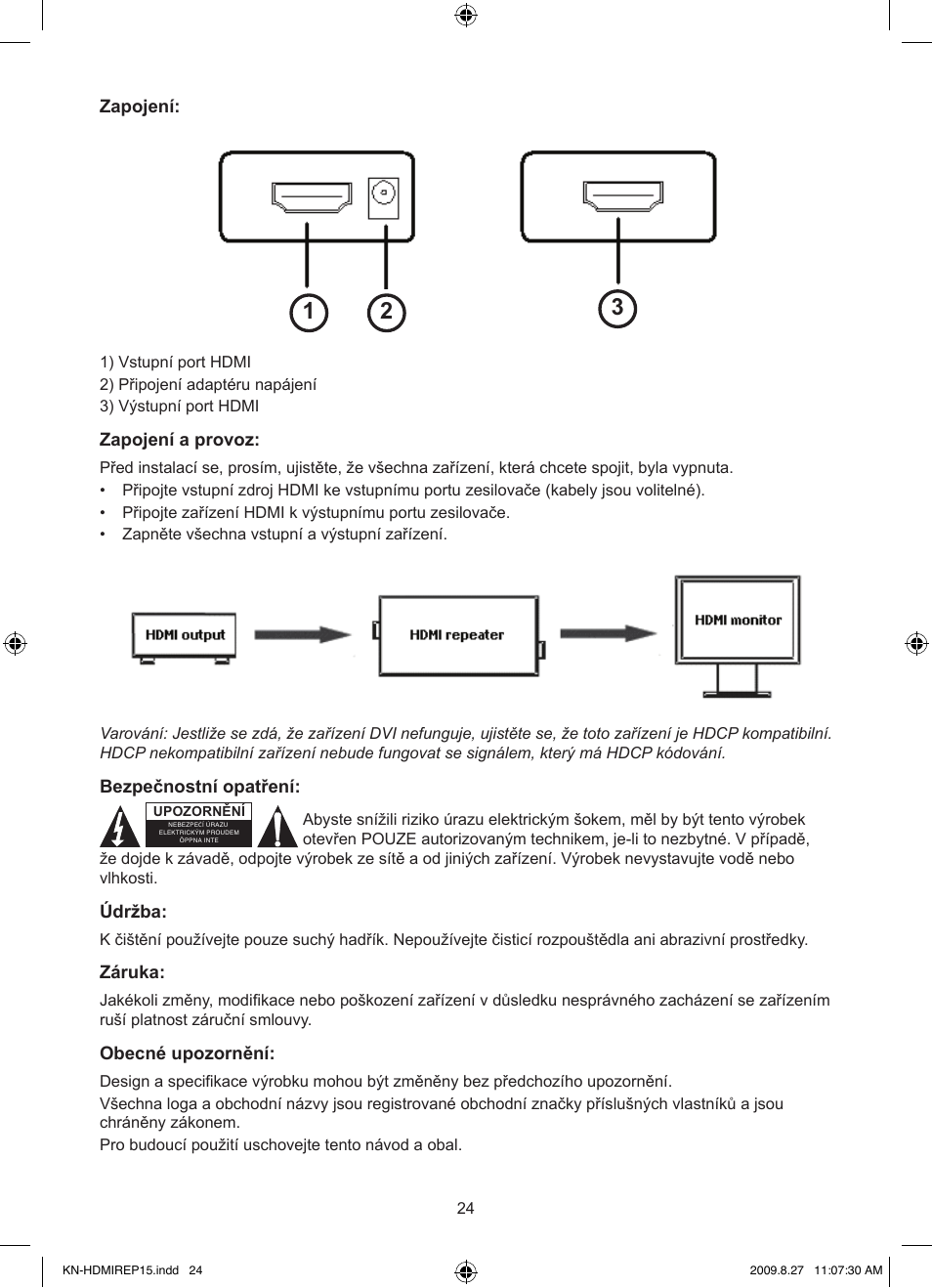 Konig Electronic HDMI repeater 3.4 Gbps User Manual | Page 24 / 30