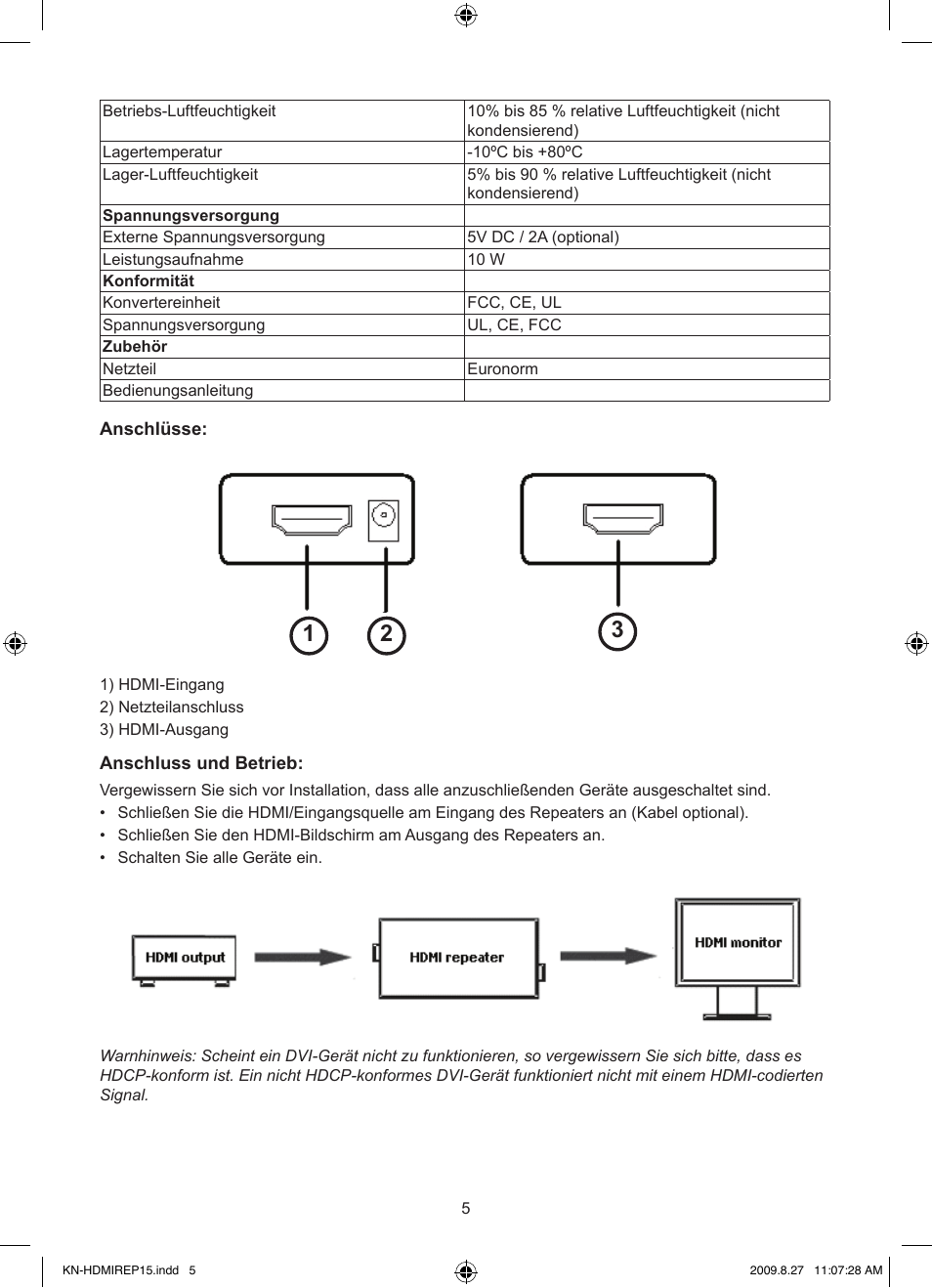 Konig Electronic HDMI repeater 3.4 Gbps User Manual | Page 5 / 30