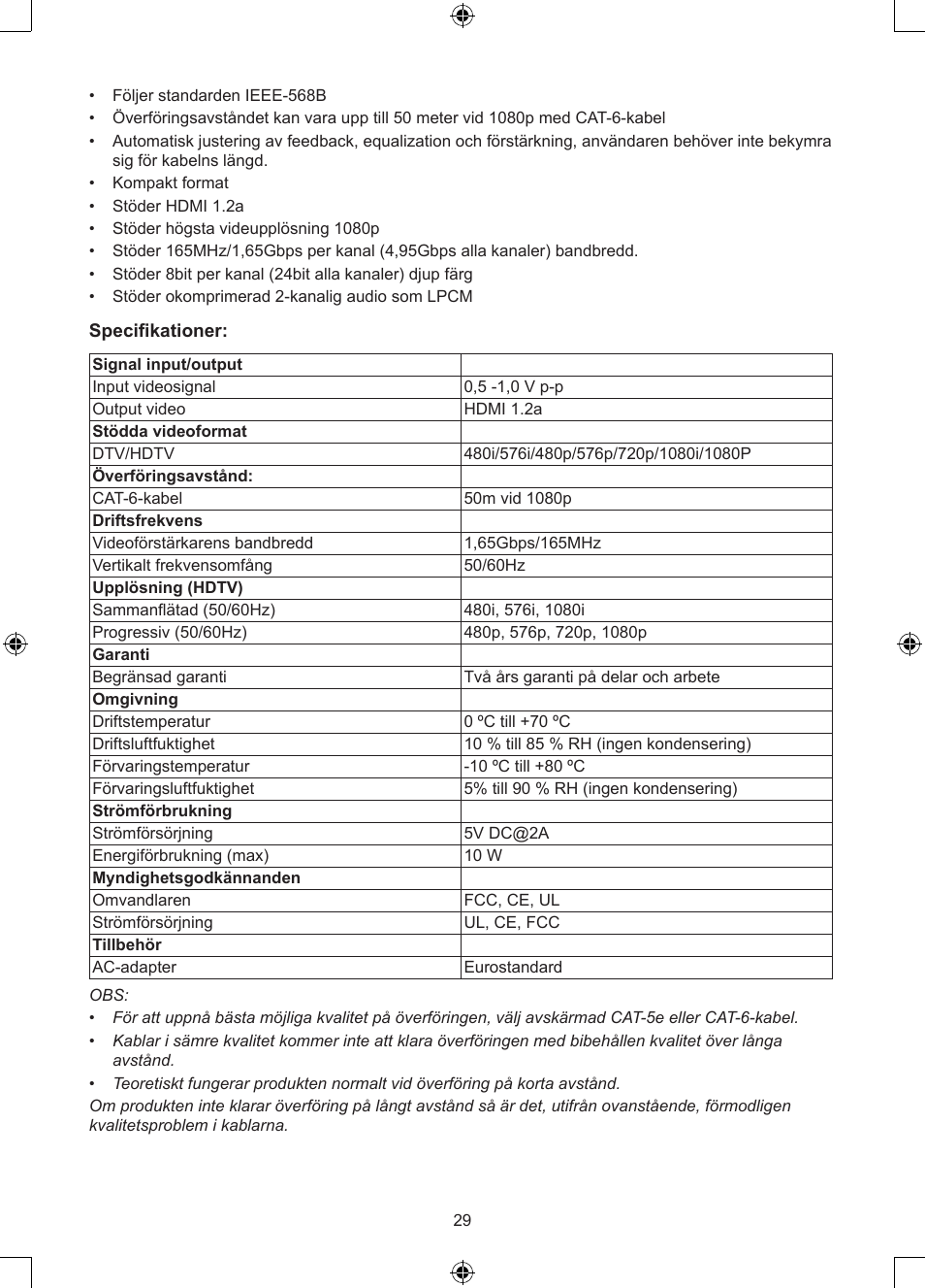 Konig Electronic HDMI extender 3.4 Gbps User Manual | Page 29 / 42