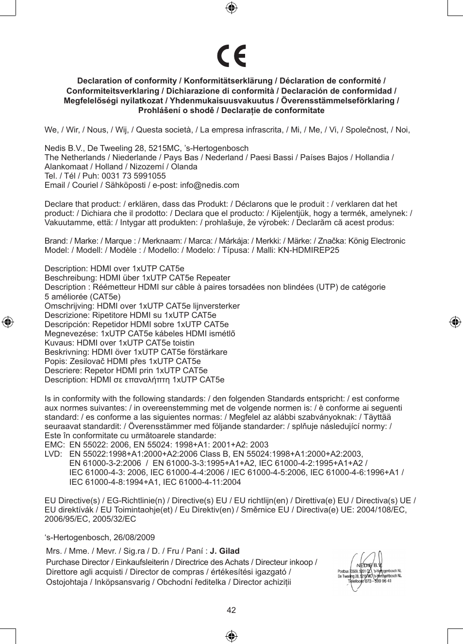 Konig Electronic HDMI extender 3.4 Gbps User Manual | Page 42 / 42