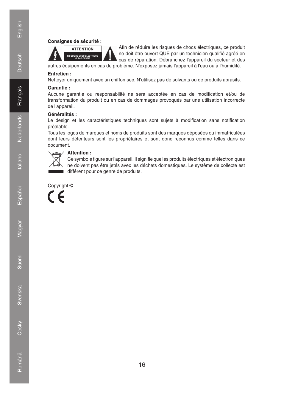 Konig Electronic 4 port HDMI splitter User Manual | Page 16 / 56