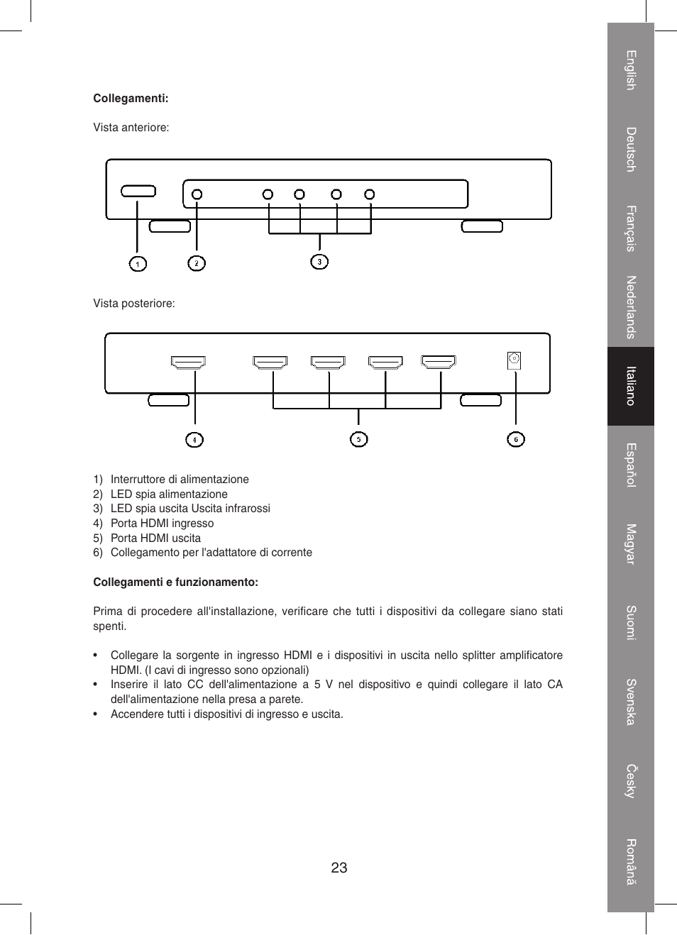 Konig Electronic 4 port HDMI splitter User Manual | Page 23 / 56