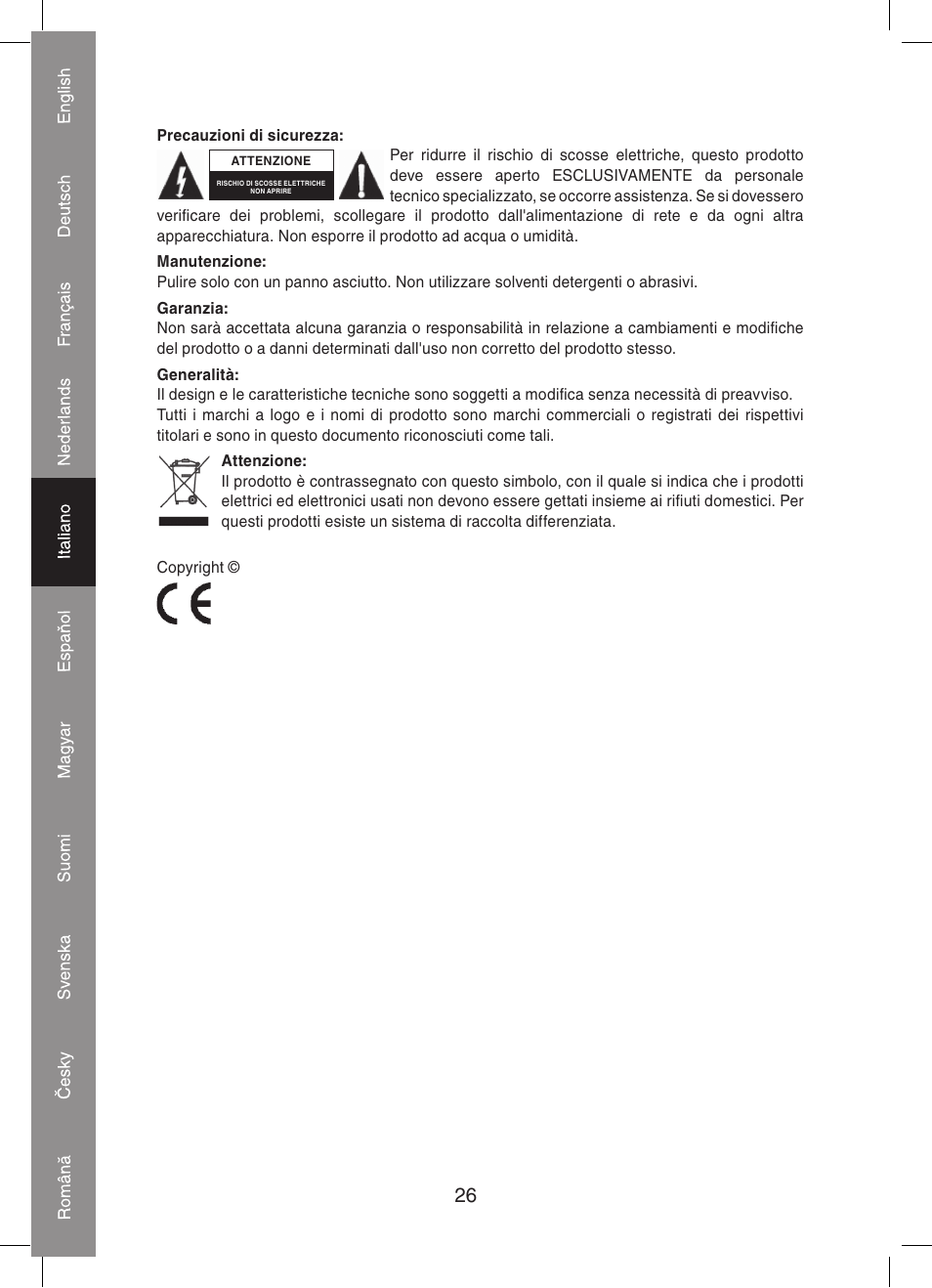 Konig Electronic 4 port HDMI splitter User Manual | Page 26 / 56