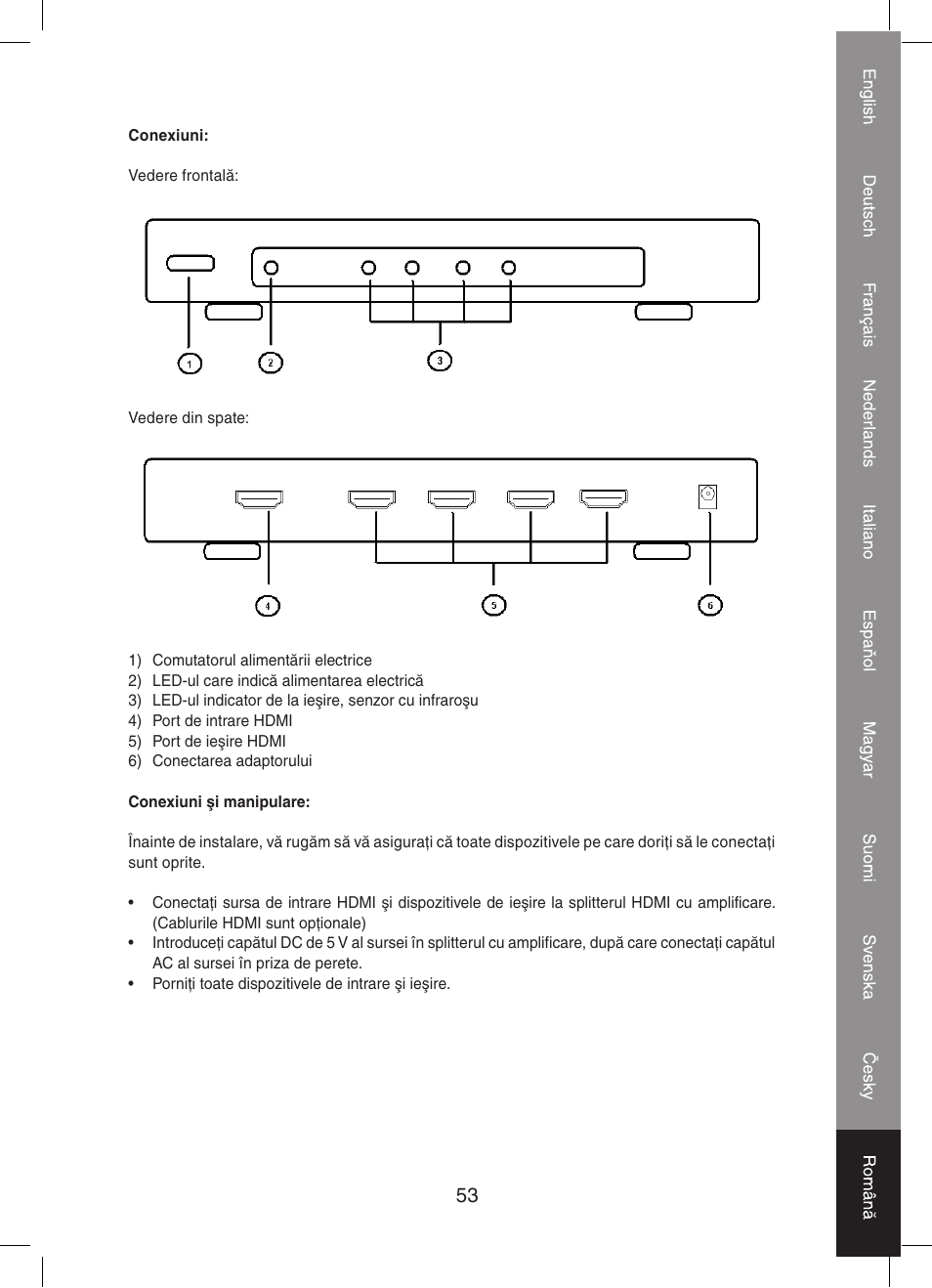 Konig Electronic 4 port HDMI splitter User Manual | Page 53 / 56