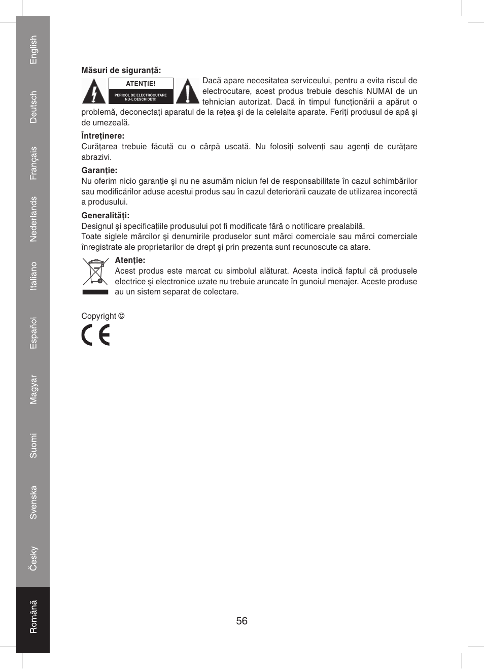 Konig Electronic 4 port HDMI splitter User Manual | Page 56 / 56
