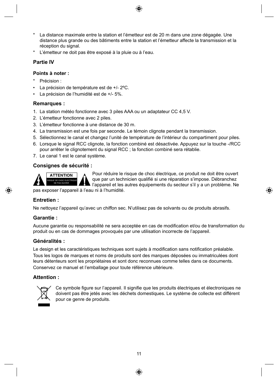 Konig Electronic Wireless weather station User Manual | Page 11 / 42