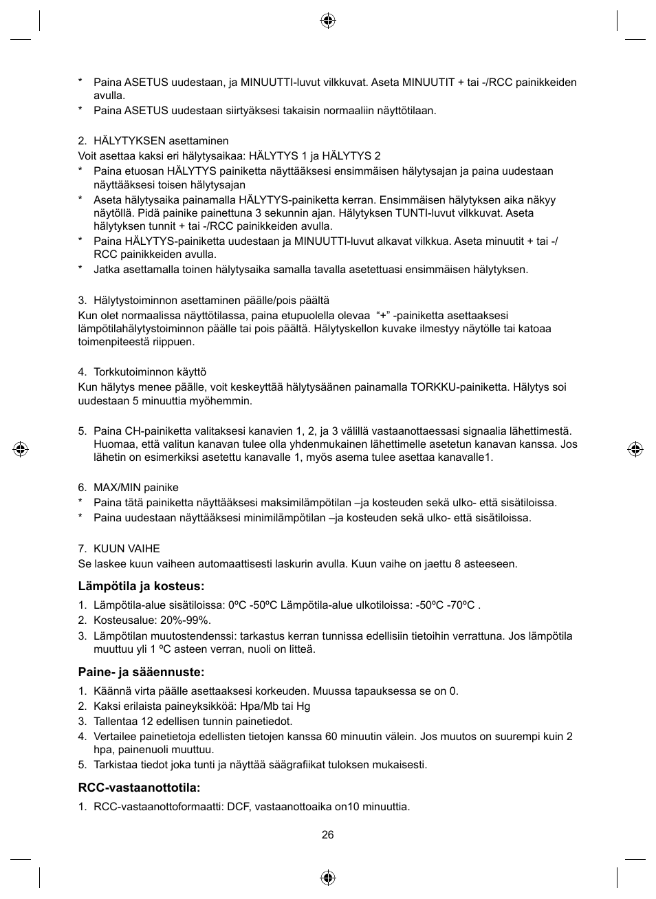 Konig Electronic Wireless weather station User Manual | Page 26 / 42