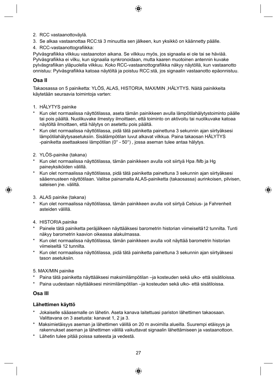 Konig Electronic Wireless weather station User Manual | Page 27 / 42