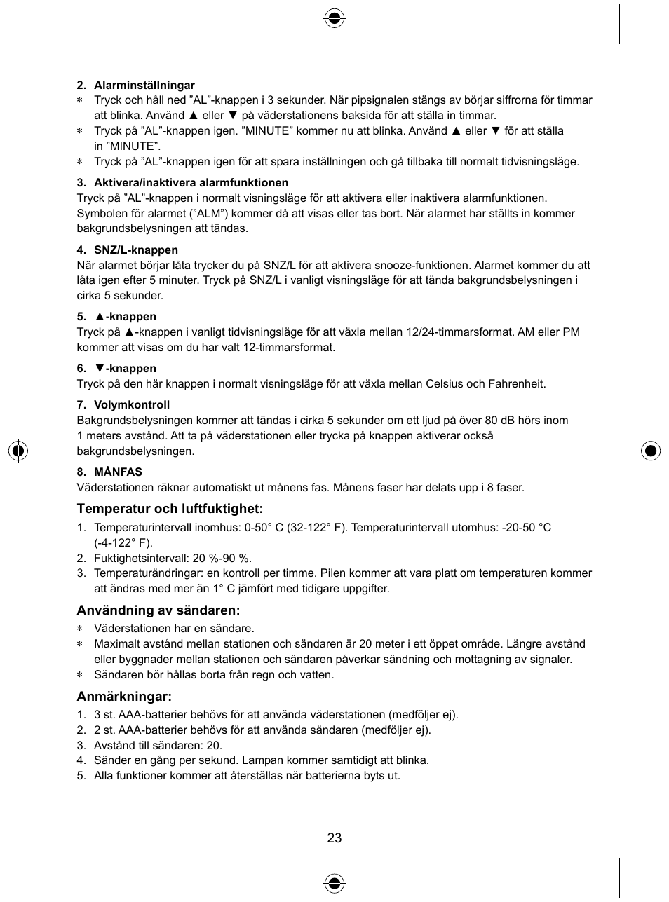 Konig Electronic Wireless weather station User Manual | Page 23 / 41