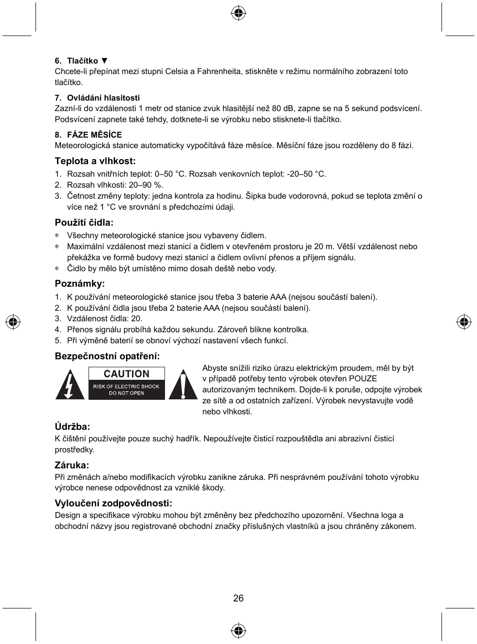 Konig Electronic Wireless weather station User Manual | Page 26 / 41
