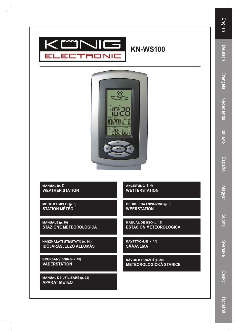 Konig Electronic Thermo hygrometer weather station User Manual | 24 pages