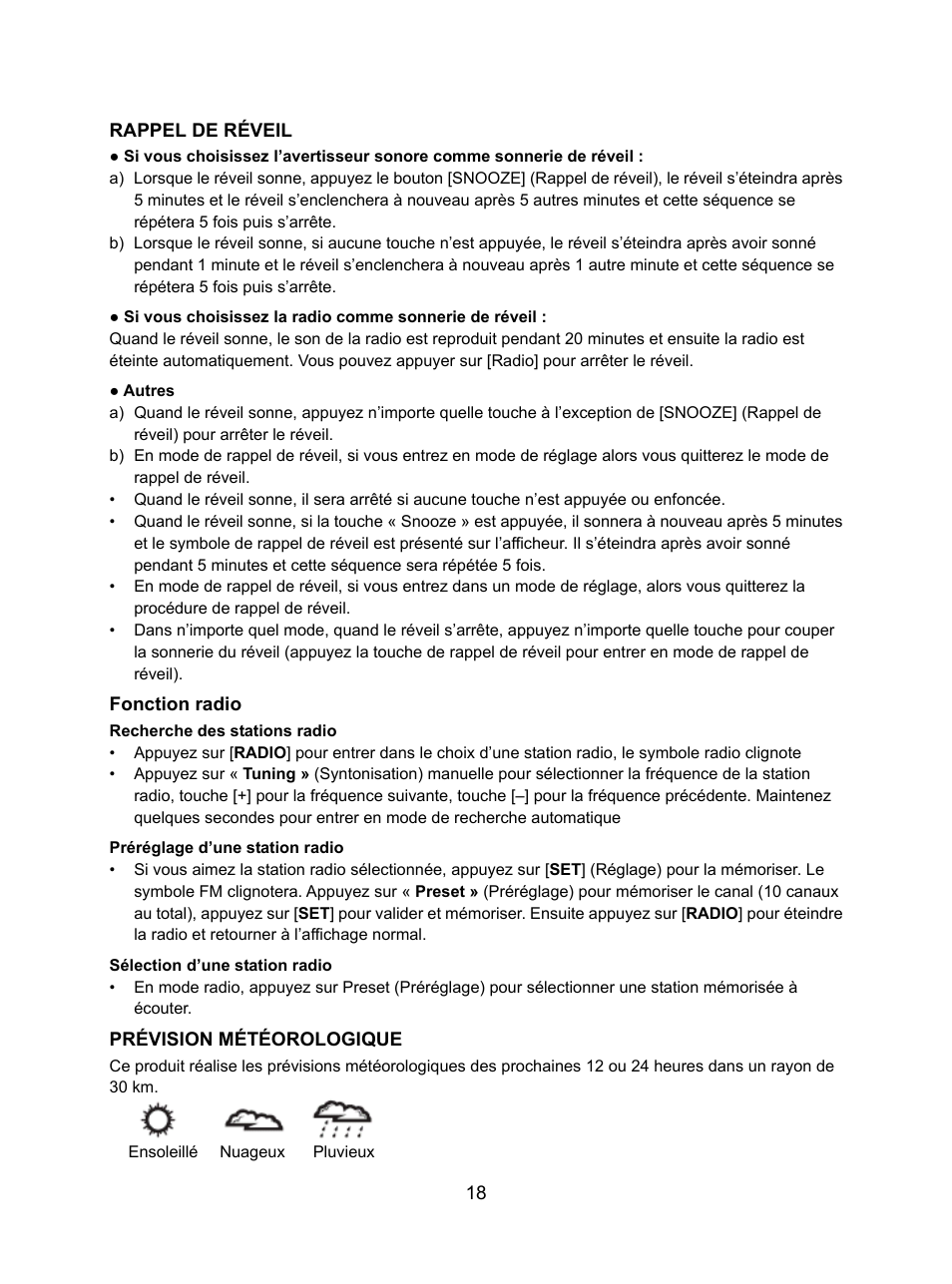 Konig Electronic Weather station with radio and outside sensor User Manual | Page 18 / 87