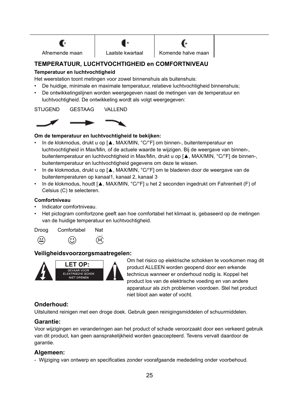 Konig Electronic Weather station with radio and outside sensor User Manual | Page 25 / 87