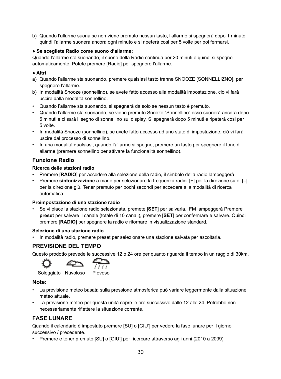 Konig Electronic Weather station with radio and outside sensor User Manual | Page 30 / 87