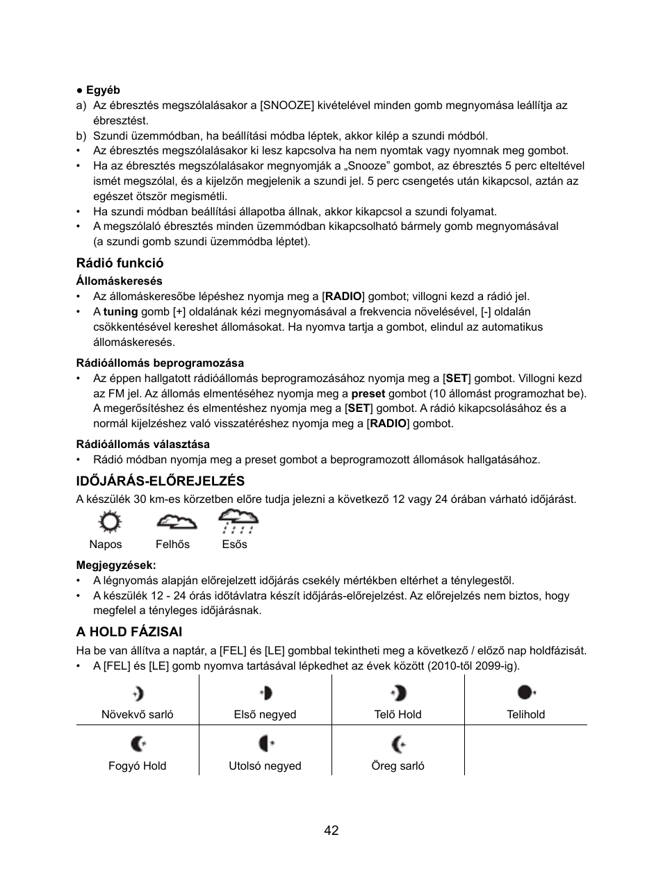 Konig Electronic Weather station with radio and outside sensor User Manual | Page 42 / 87