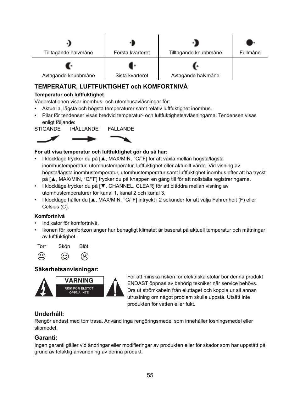 Konig Electronic Weather station with radio and outside sensor User Manual | Page 55 / 87