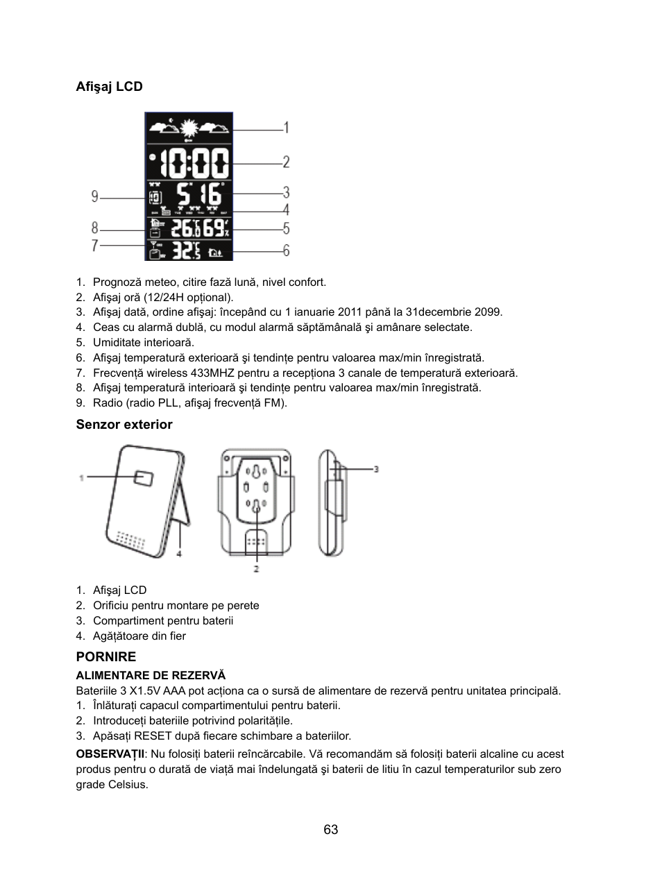 Konig Electronic Weather station with radio and outside sensor User Manual | Page 63 / 87