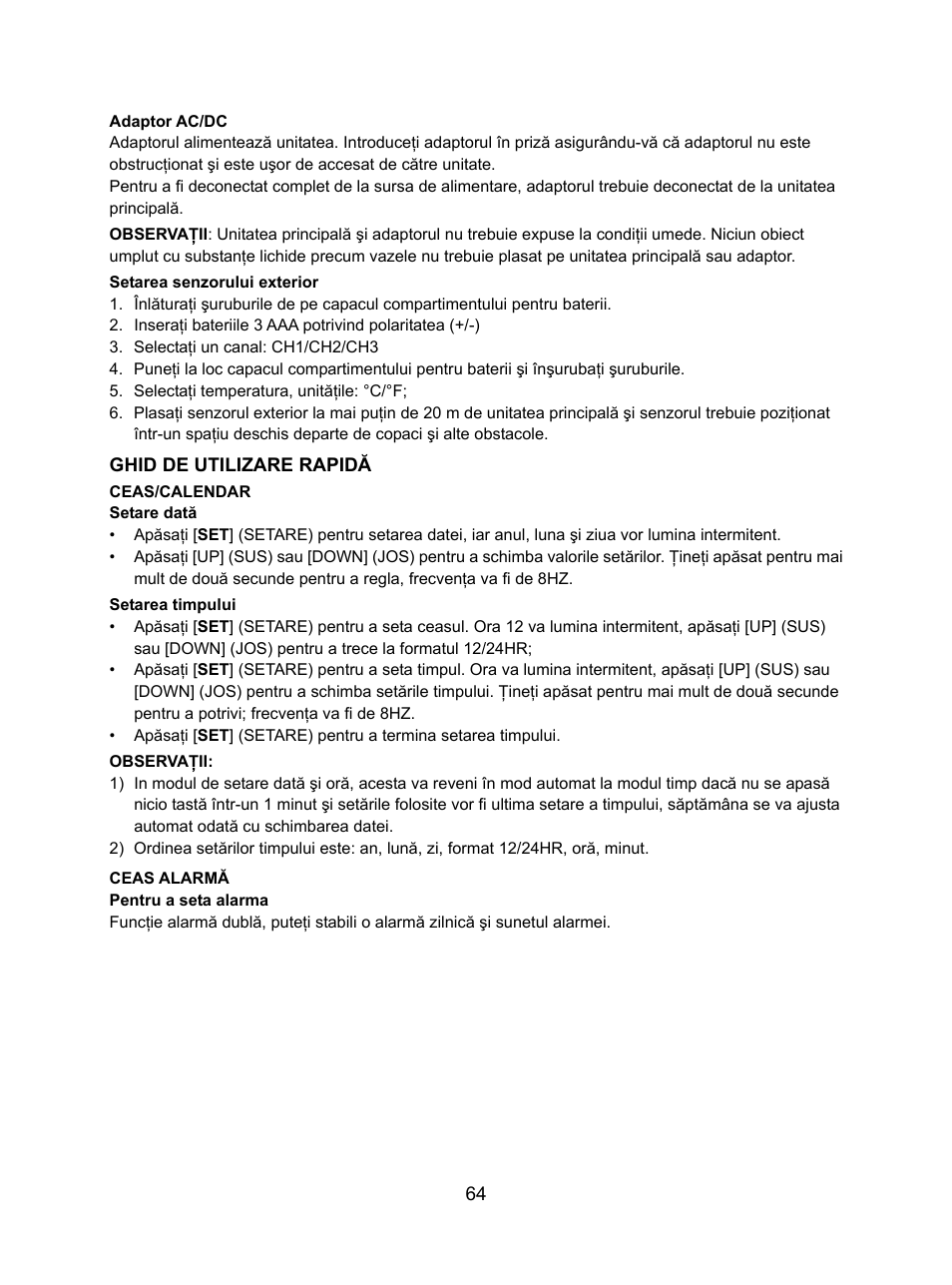 Konig Electronic Weather station with radio and outside sensor User Manual | Page 64 / 87