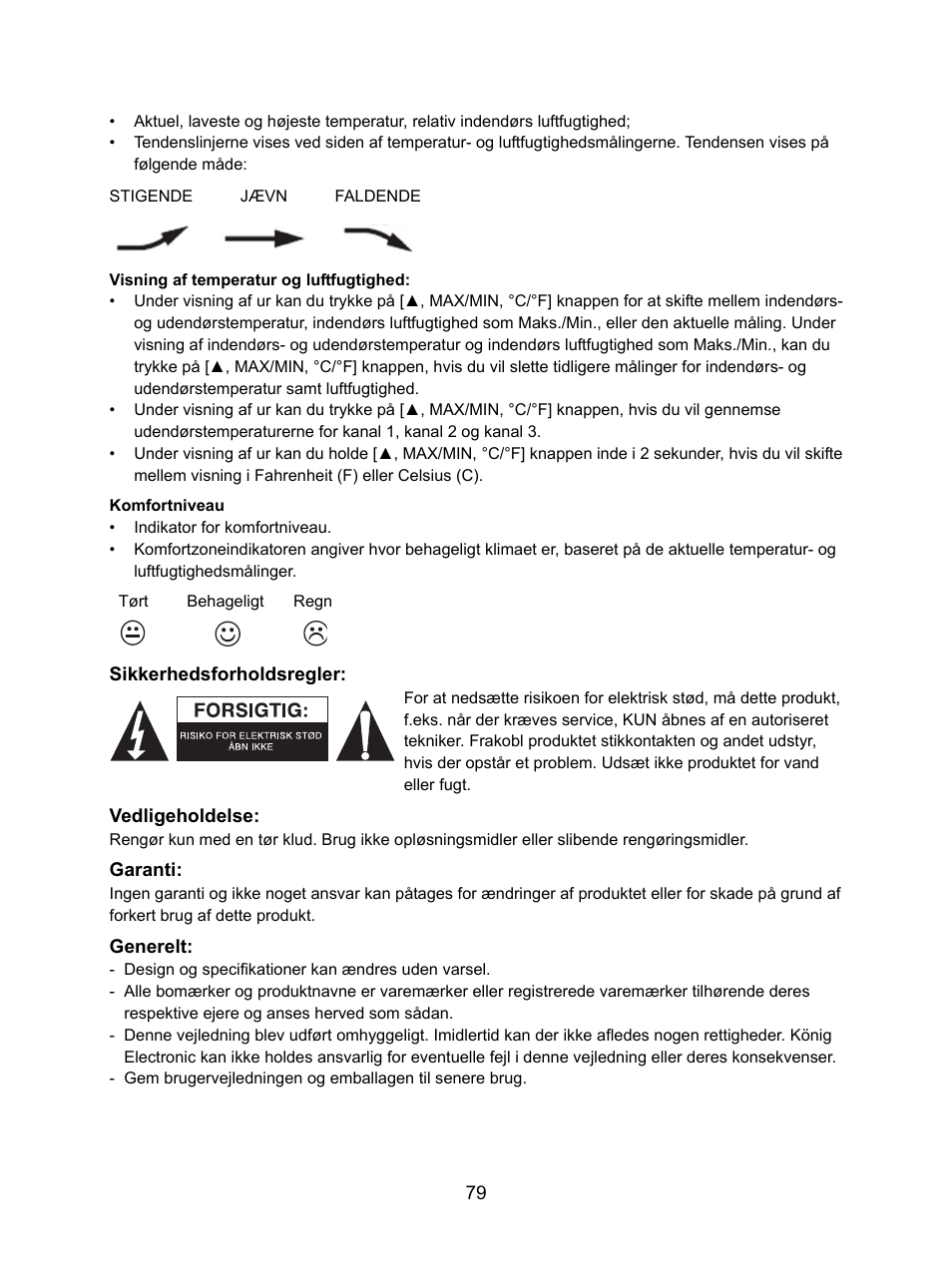 Konig Electronic Weather station with radio and outside sensor User Manual | Page 79 / 87