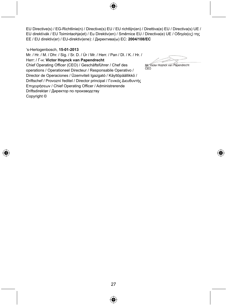 Konig Electronic Weather station with date display and alarm function User Manual | Page 27 / 27