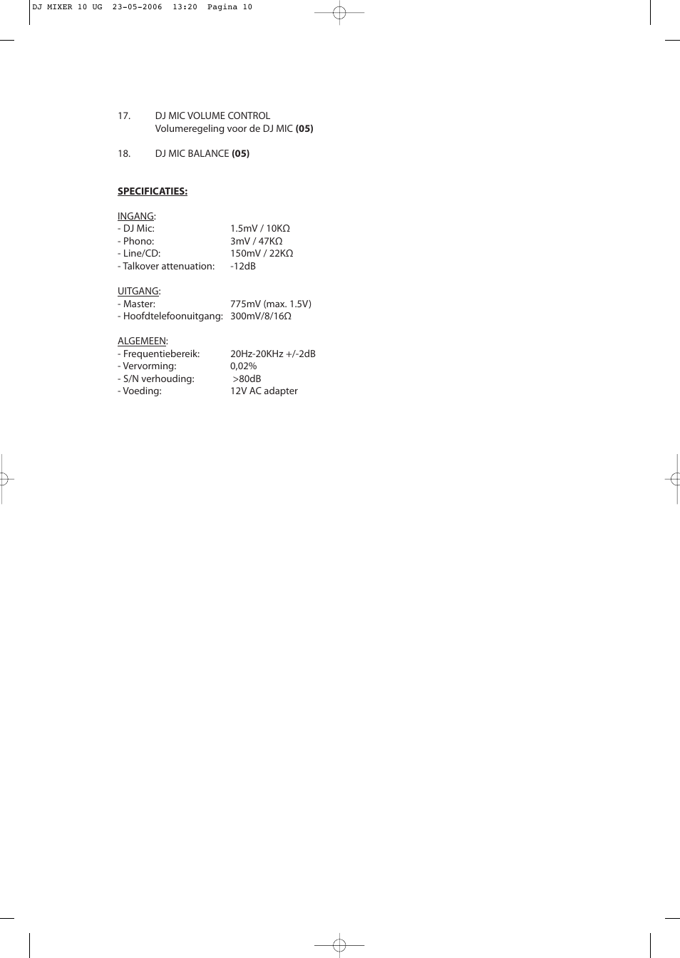 Konig Electronic 3-channel DJ mixer User Manual | Page 10 / 22