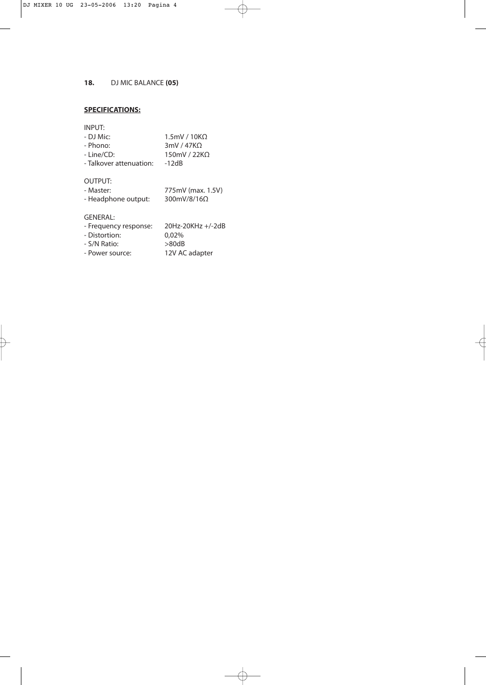 Konig Electronic 3-channel DJ mixer User Manual | Page 4 / 22