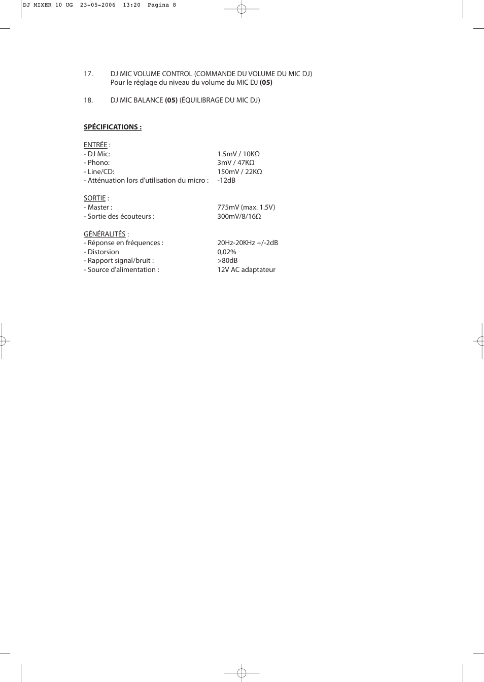 Konig Electronic 3-channel DJ mixer User Manual | Page 8 / 22