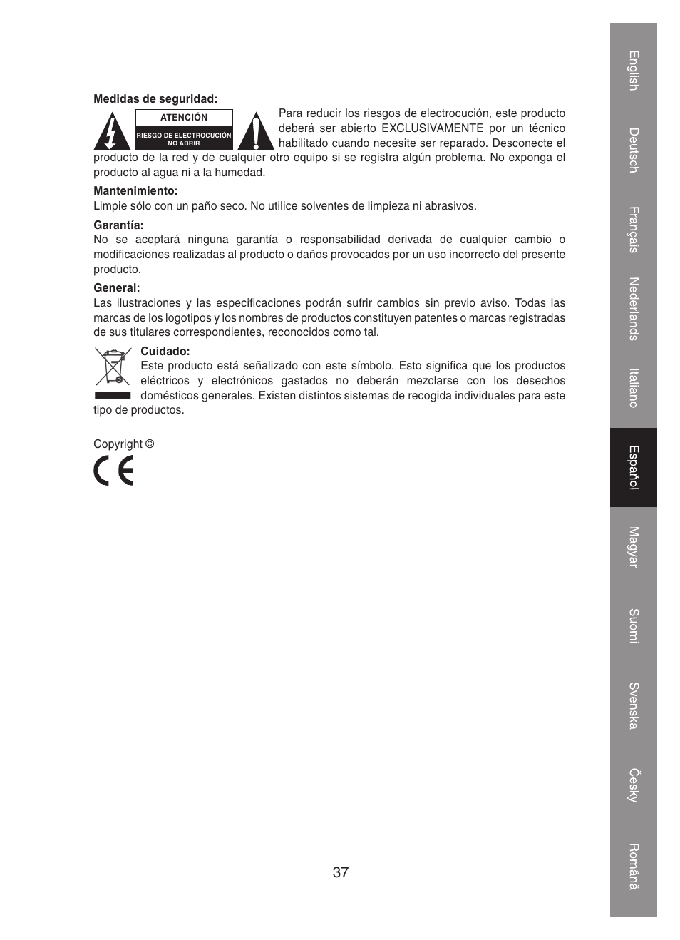 Konig Electronic PA amplifier 2x 300 W User Manual | Page 37 / 68