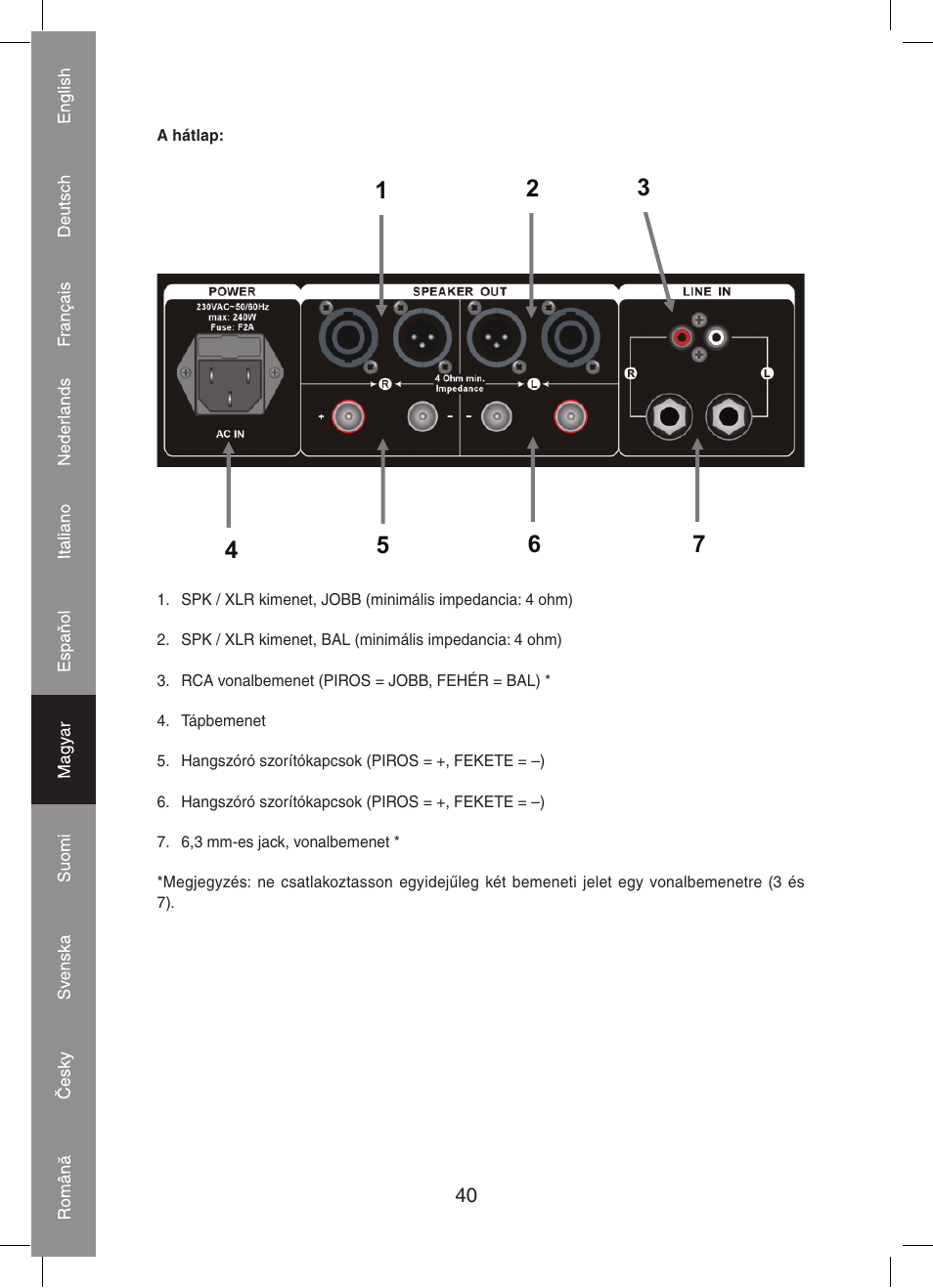 Konig Electronic PA amplifier 2x 300 W User Manual | Page 40 / 68