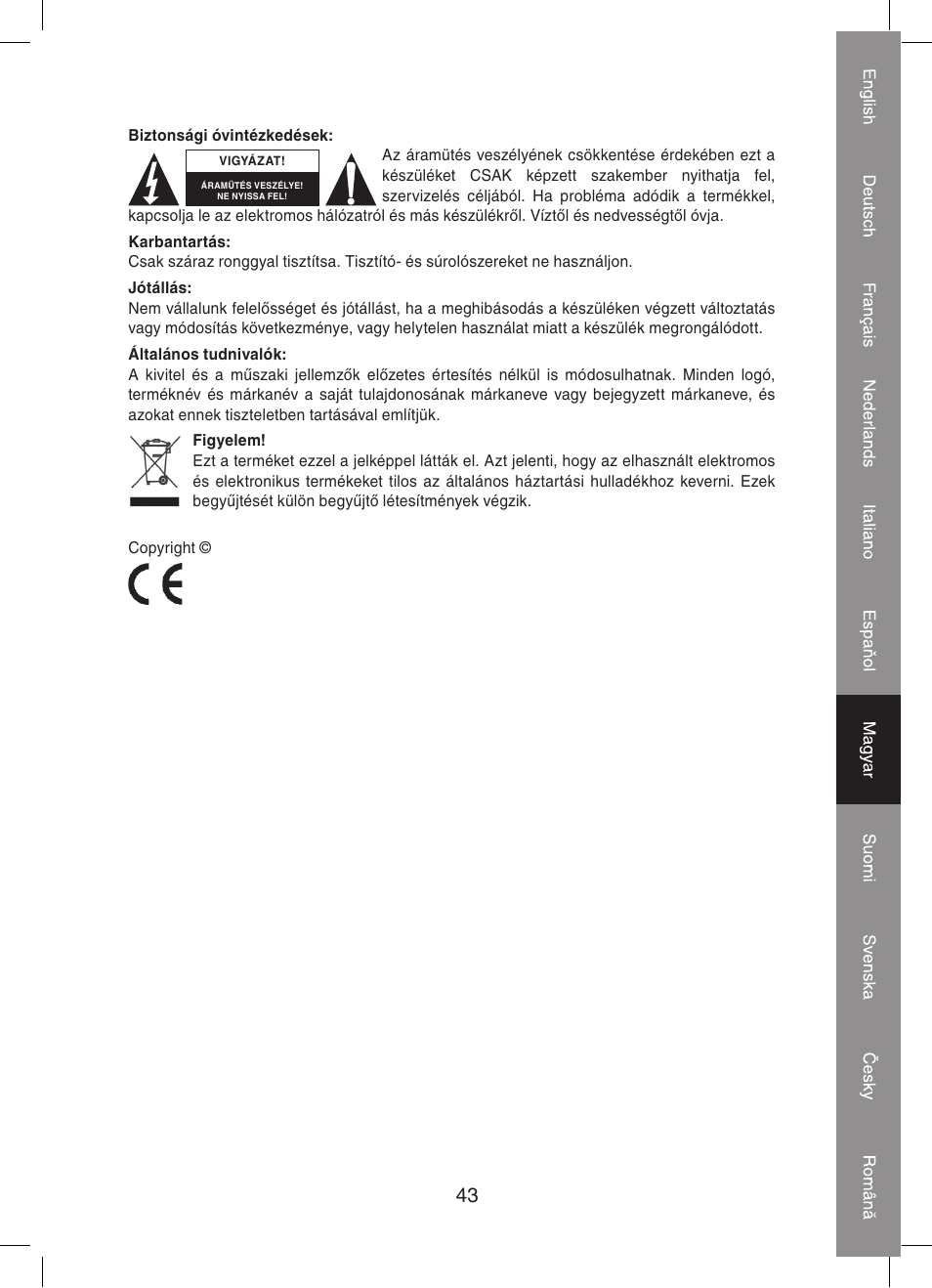 Konig Electronic PA amplifier 2x 300 W User Manual | Page 43 / 68