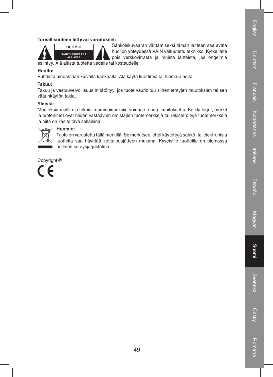 Konig Electronic PA amplifier 2x 300 W User Manual | Page 49 / 68