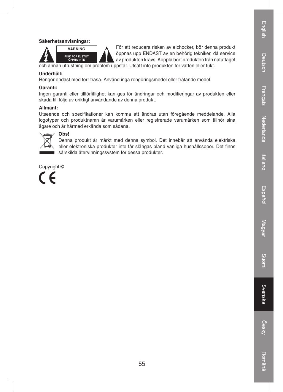 Konig Electronic PA amplifier 2x 300 W User Manual | Page 55 / 68