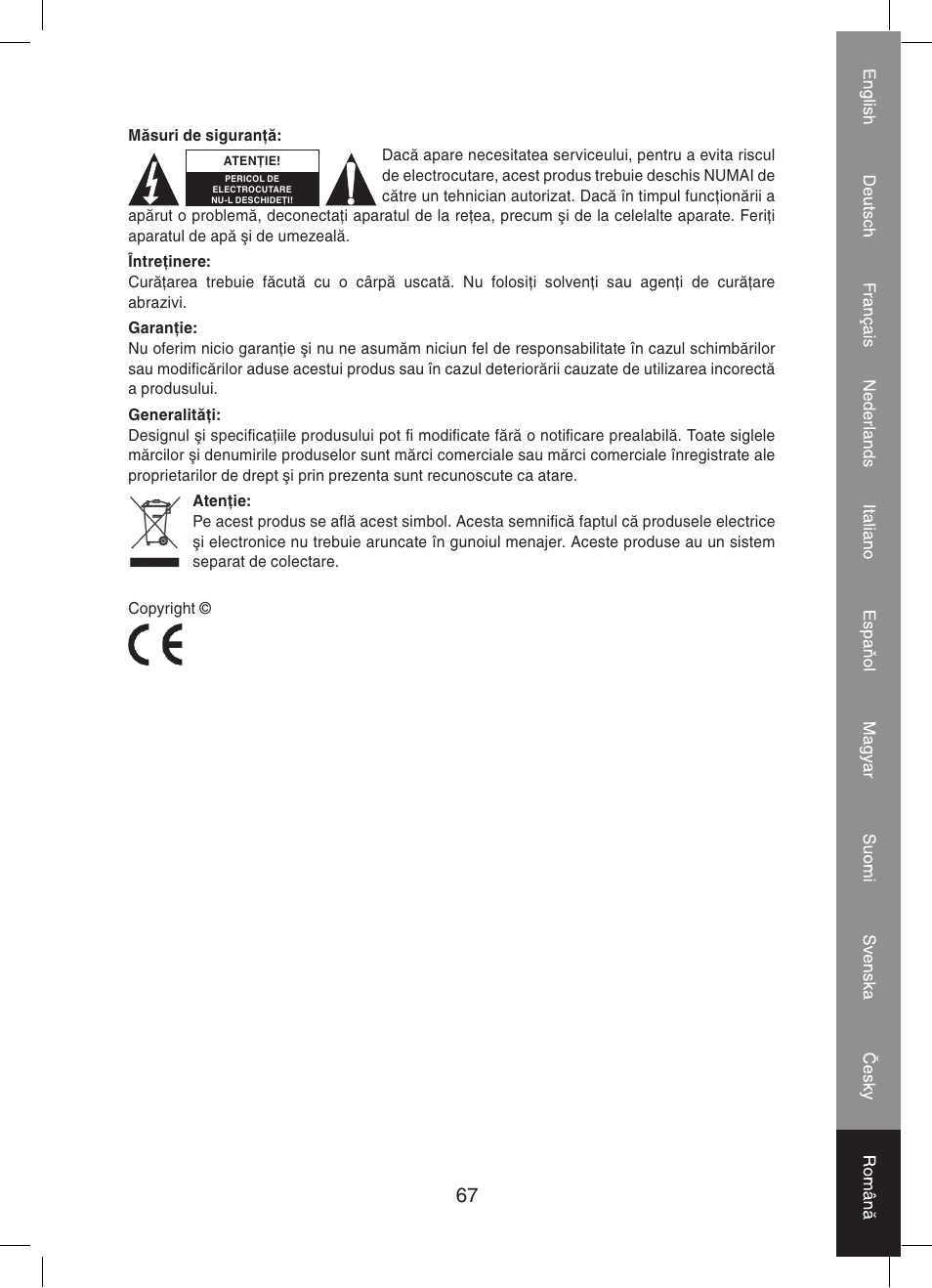 Konig Electronic PA amplifier 2x 300 W User Manual | Page 67 / 68