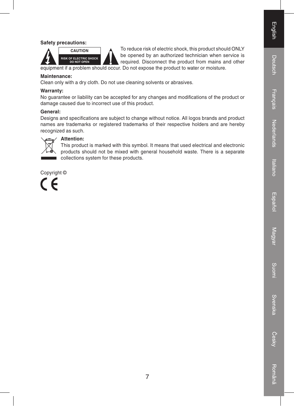 Konig Electronic PA amplifier 2x 300 W User Manual | Page 7 / 68