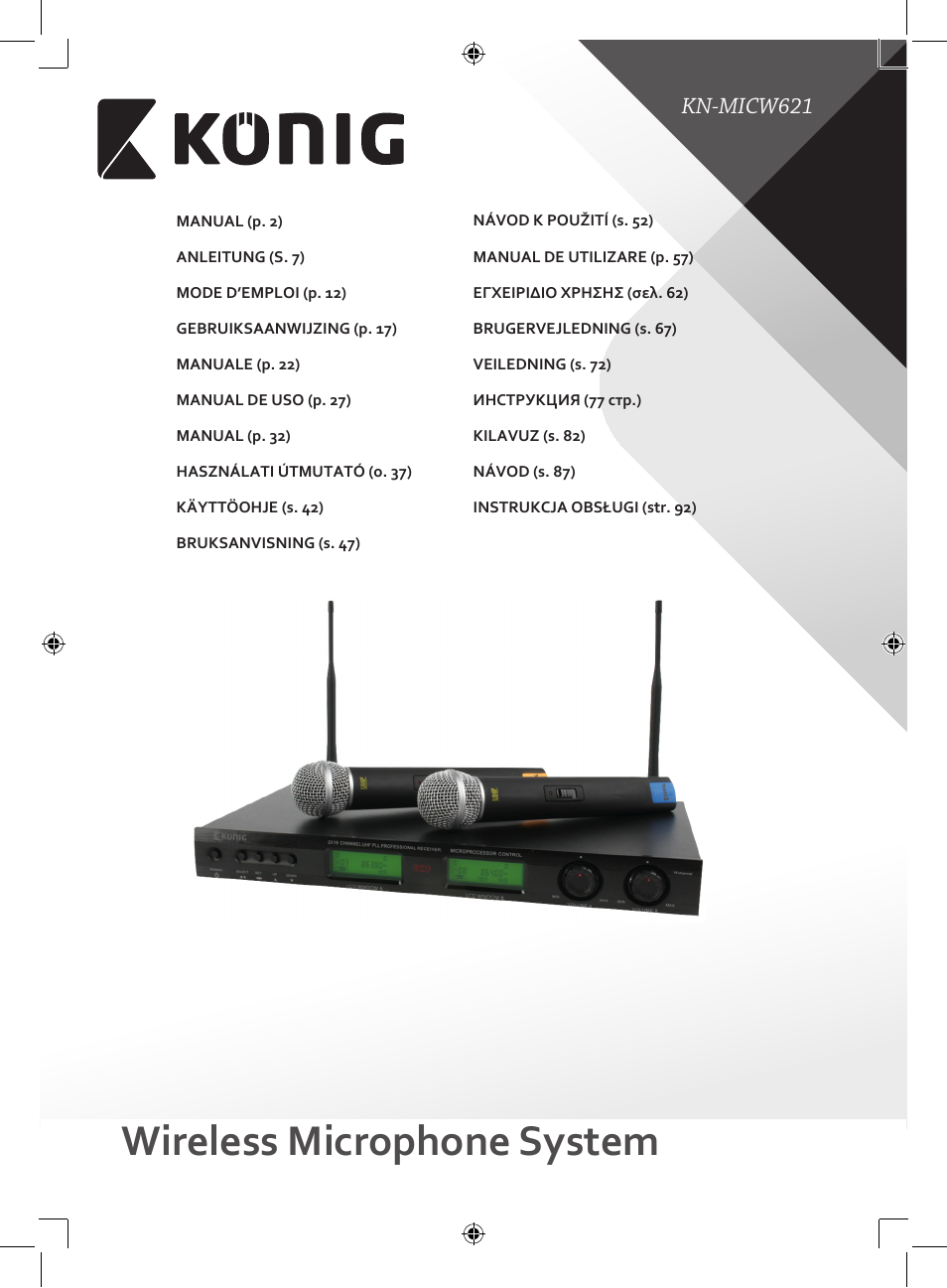 Konig Electronic Wireless microphone system 16 channel User Manual | 96 pages