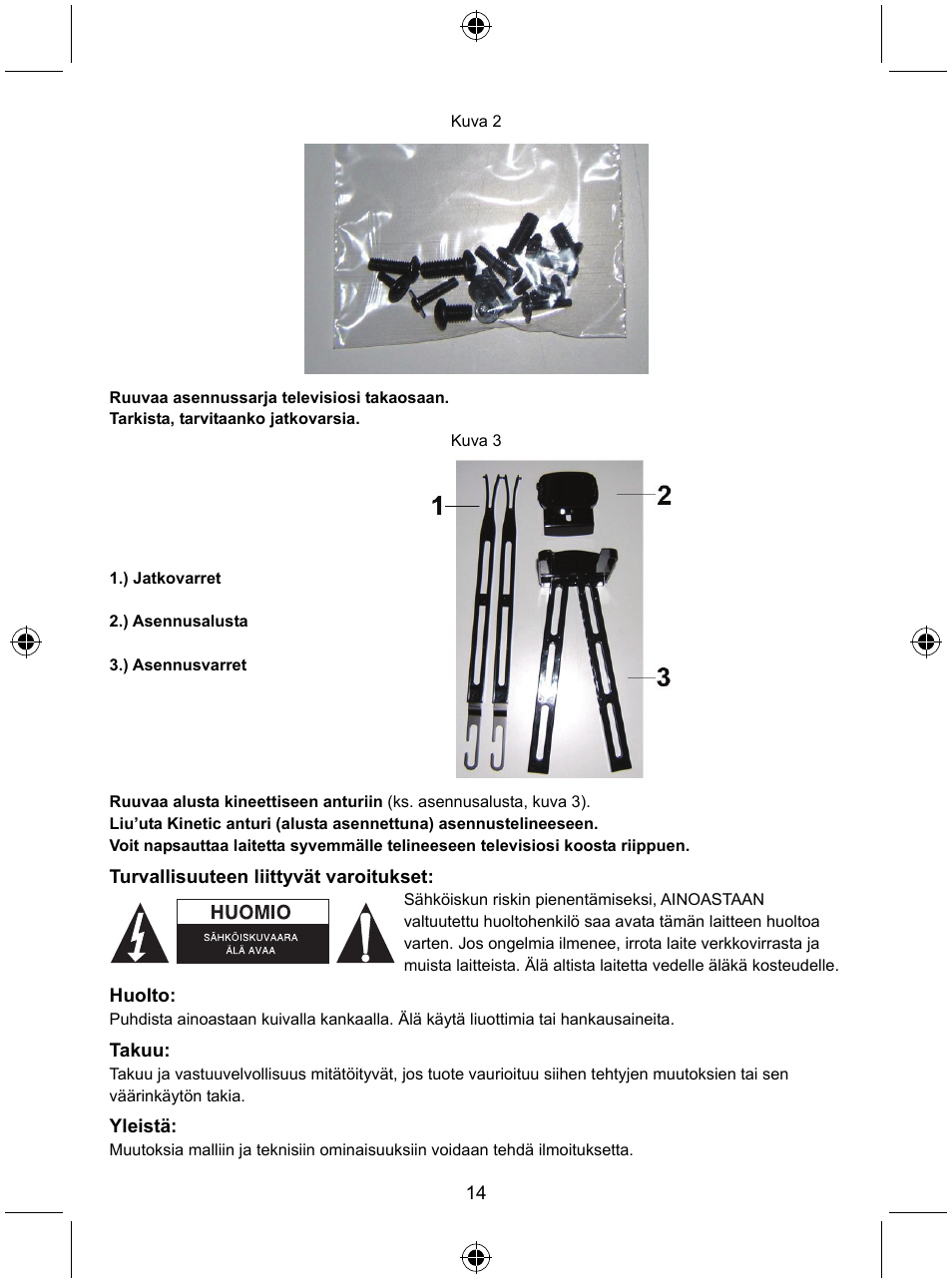 Konig Electronic Mount kit for Xbo360 kinec User Manual | Page 14 / 27