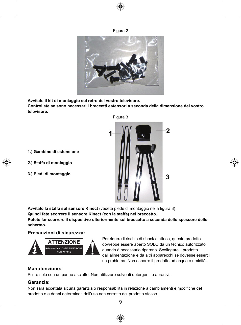 Konig Electronic Mount kit for Xbo360 kinec User Manual | Page 9 / 27
