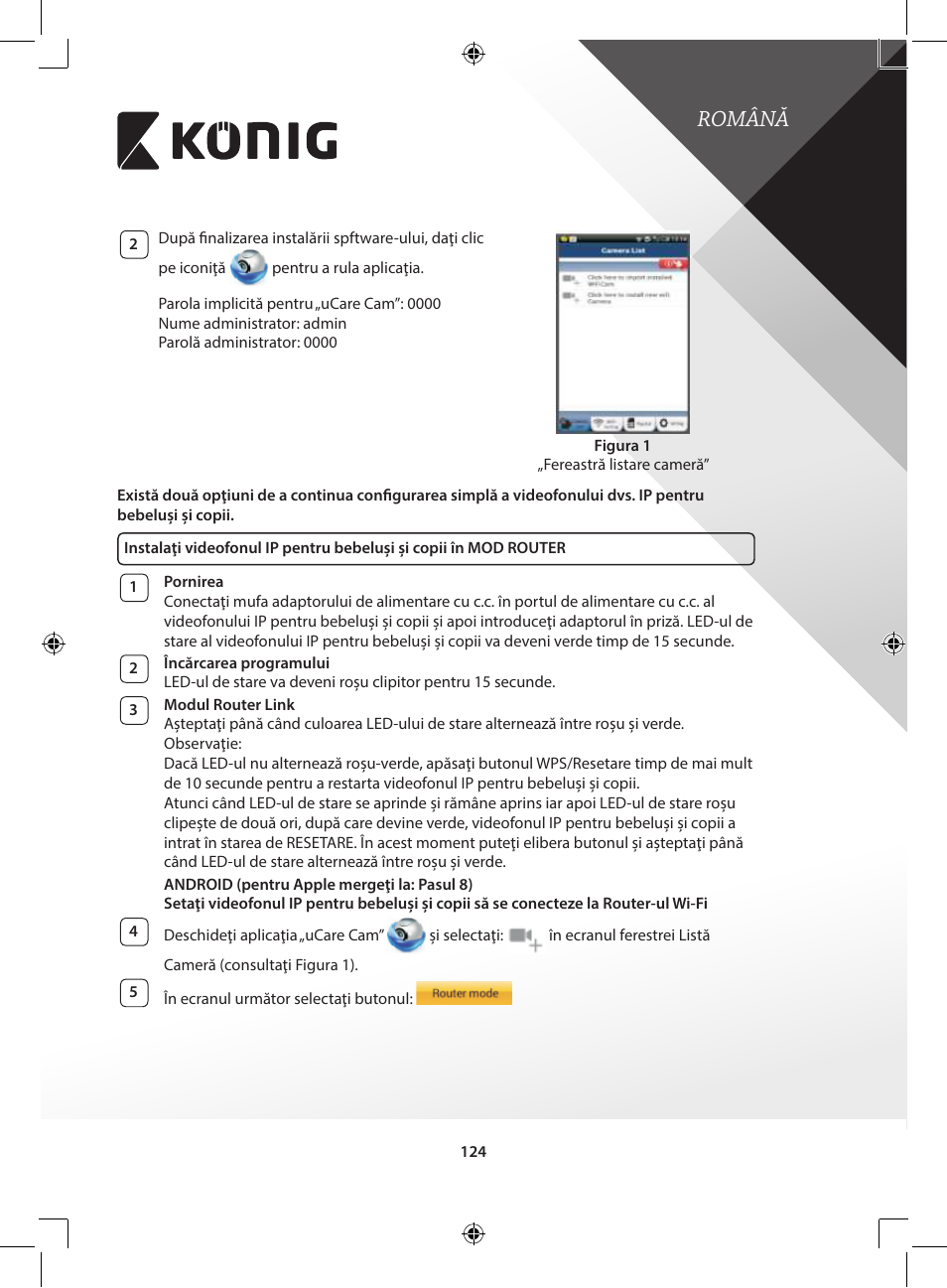 Română | Konig Electronic IP baby and child monitor User Manual | Page 124 / 200