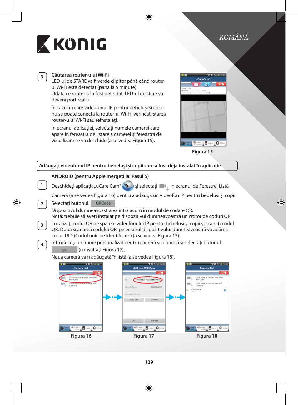 Română | Konig Electronic IP baby and child monitor User Manual | Page 129 / 200