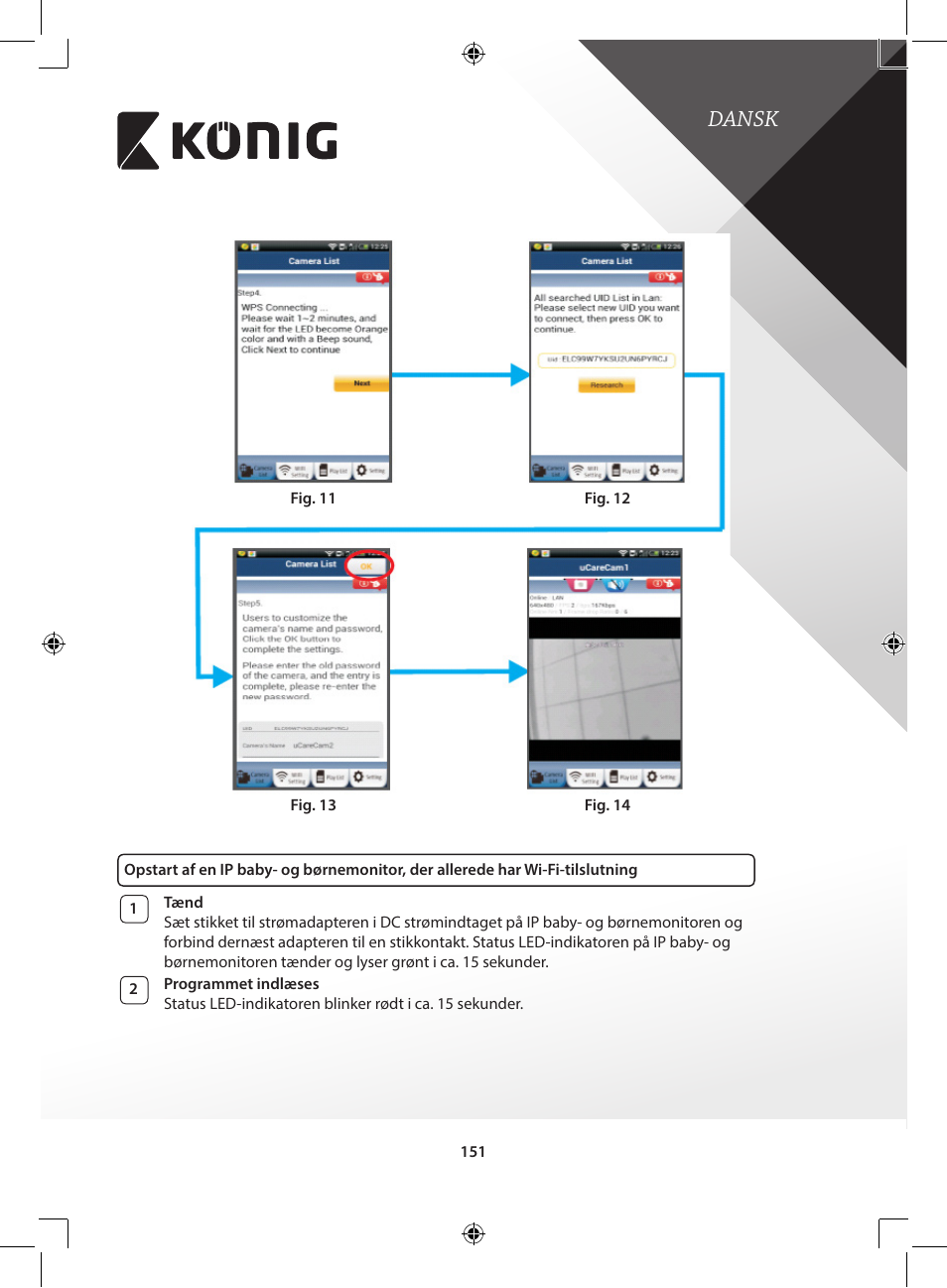 Dansk | Konig Electronic IP baby and child monitor User Manual | Page 151 / 200