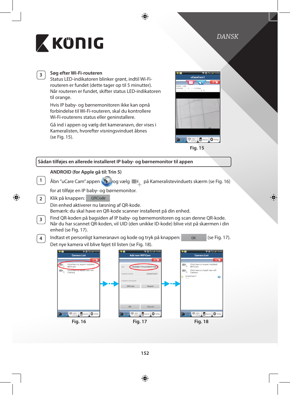 Dansk | Konig Electronic IP baby and child monitor User Manual | Page 152 / 200