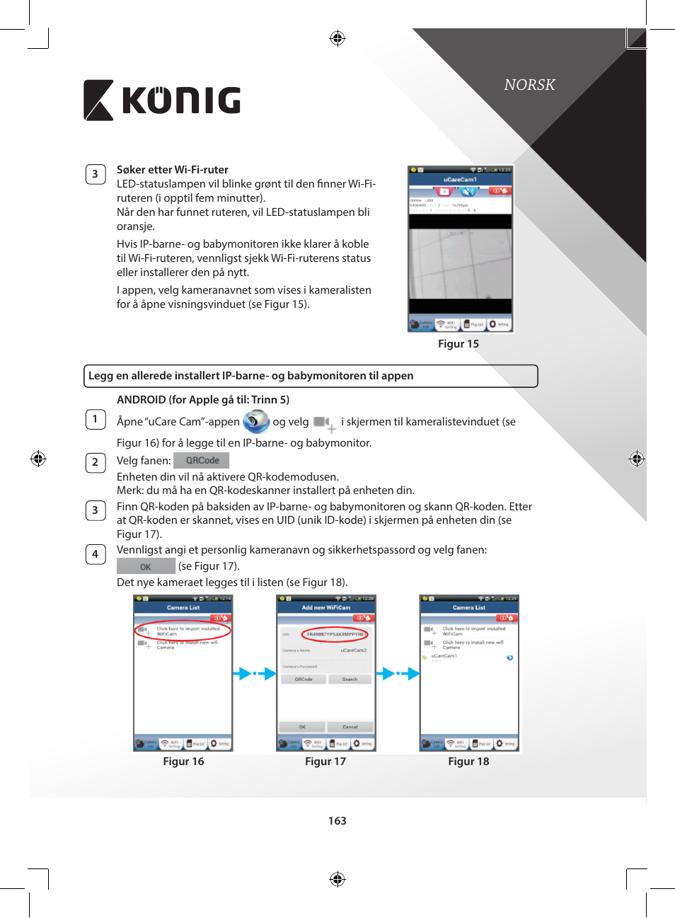 Norsk | Konig Electronic IP baby and child monitor User Manual | Page 163 / 200
