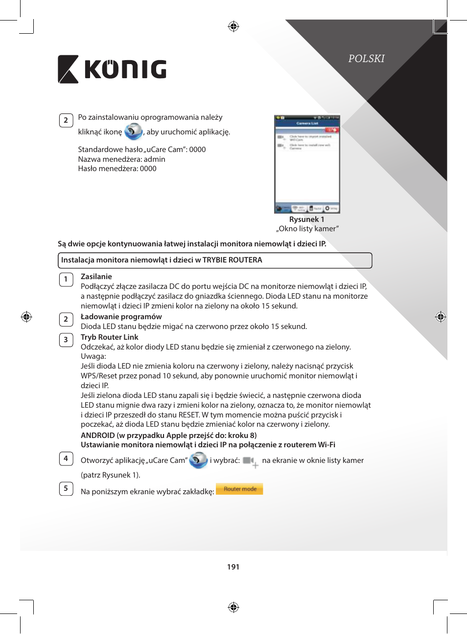 Polski | Konig Electronic IP baby and child monitor User Manual | Page 191 / 200