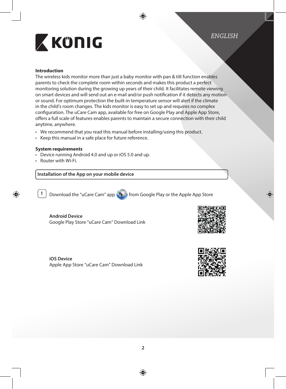 English | Konig Electronic IP baby and child monitor User Manual | Page 2 / 200