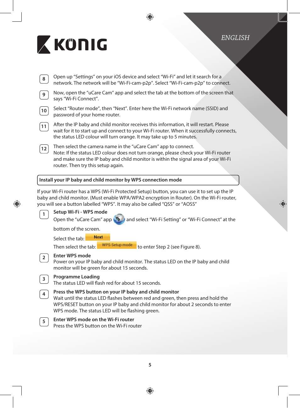 English | Konig Electronic IP baby and child monitor User Manual | Page 5 / 200