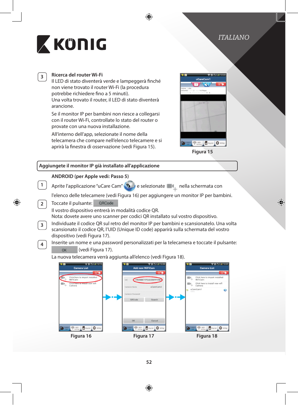 Italiano | Konig Electronic IP baby and child monitor User Manual | Page 52 / 200