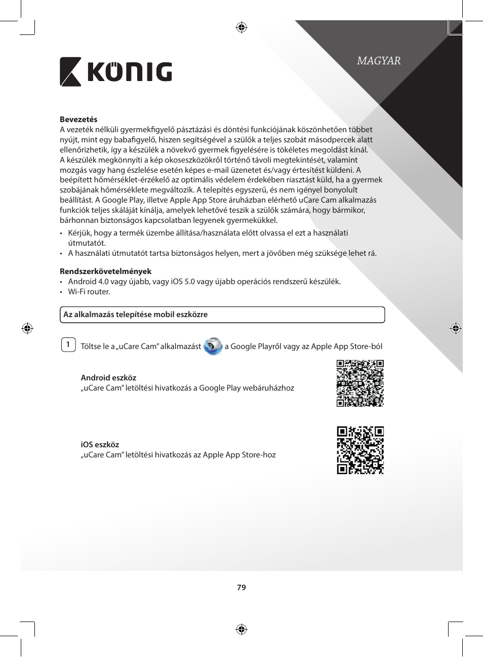 Magyar | Konig Electronic IP baby and child monitor User Manual | Page 79 / 200
