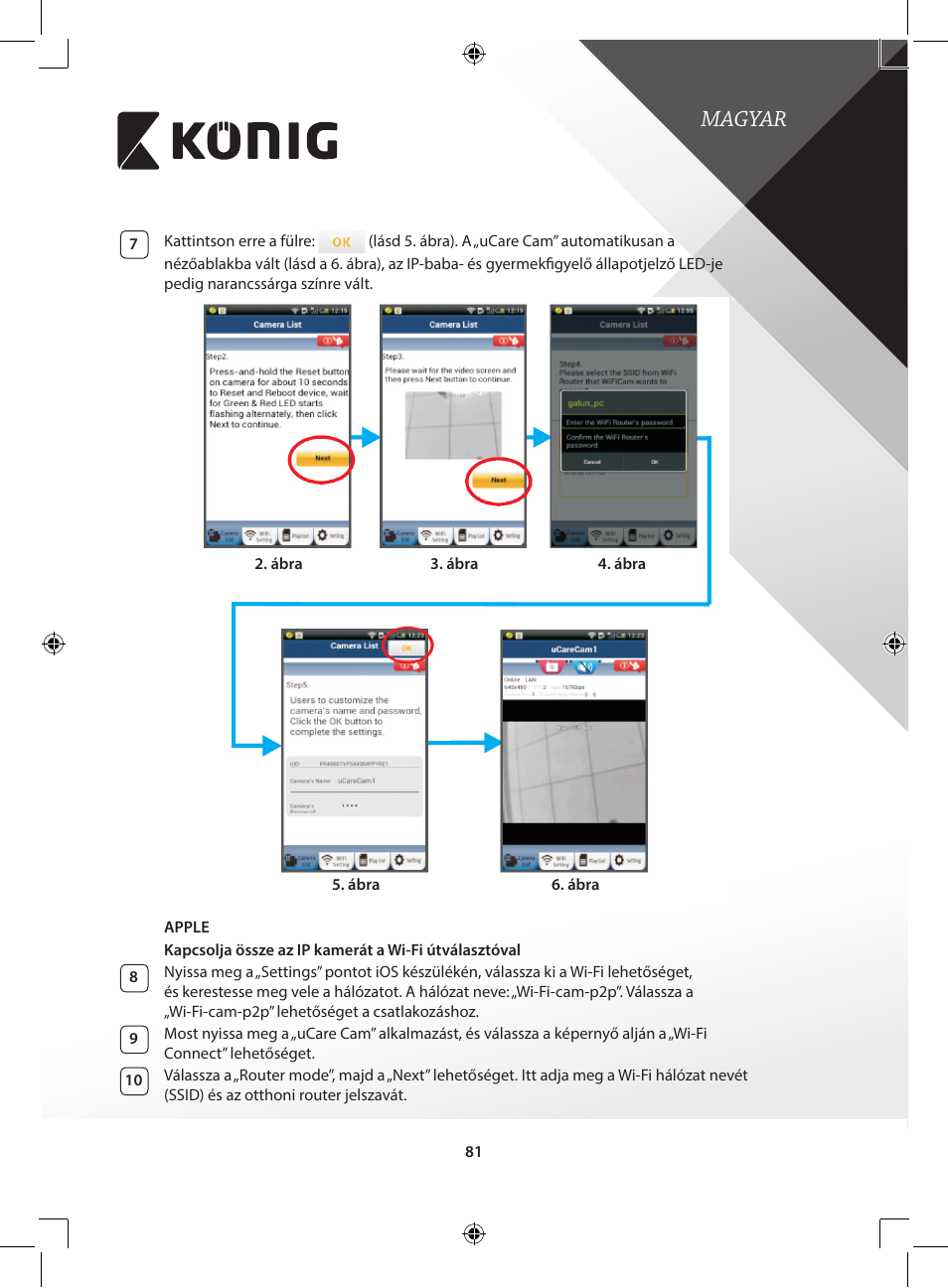 Magyar | Konig Electronic IP baby and child monitor User Manual | Page 81 / 200